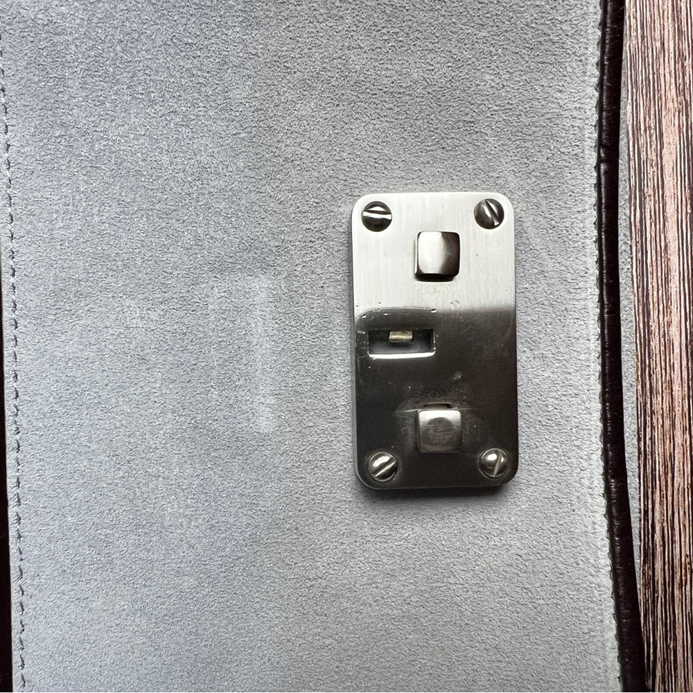 Anne Taylor Y2K Mini Baguette Bag Gray and Brown Suede and Leather - Picture 5 of 16